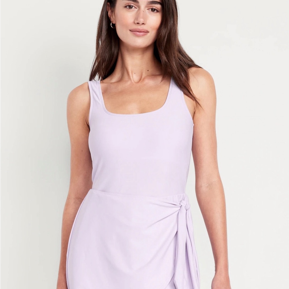 NEW WITH TAGS Lavender Swim/Active Dress with Side Knot